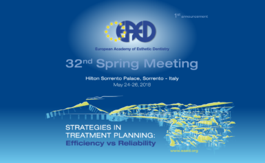 Sorrento, 24 al 26 maggio, all’Hilton Sorrento Palace il 32° Spring Meeting dell’European Academy of Esthetic Dentistry