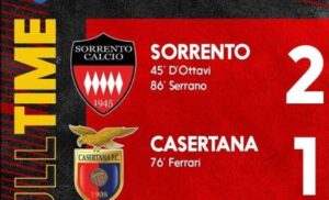 CALCIO, SERIE D, GIRONE G:  SORRENTO-CASERTANA 2-1