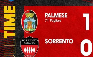 CAMPIONATO DI CALCIO, SERIE D, GIRONE G: PALMESE-SORRENTO 1-0