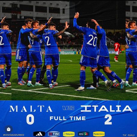 QUALIFICAZIONE CAMPIONATO EUROPEO DI CALCIO : L’ITALIA VINCE PER 2-0 A MALTA