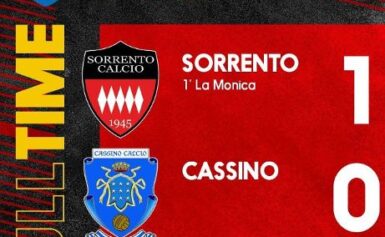 CALCIO, SERIE D GIRONE G: SORRENTO-CASSINO 1-0